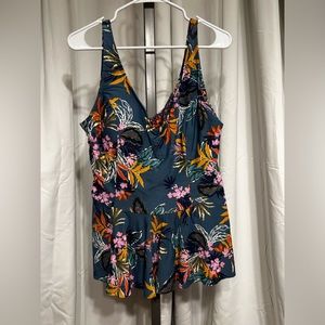 Tropical Floral Mix Bra Tankini Top